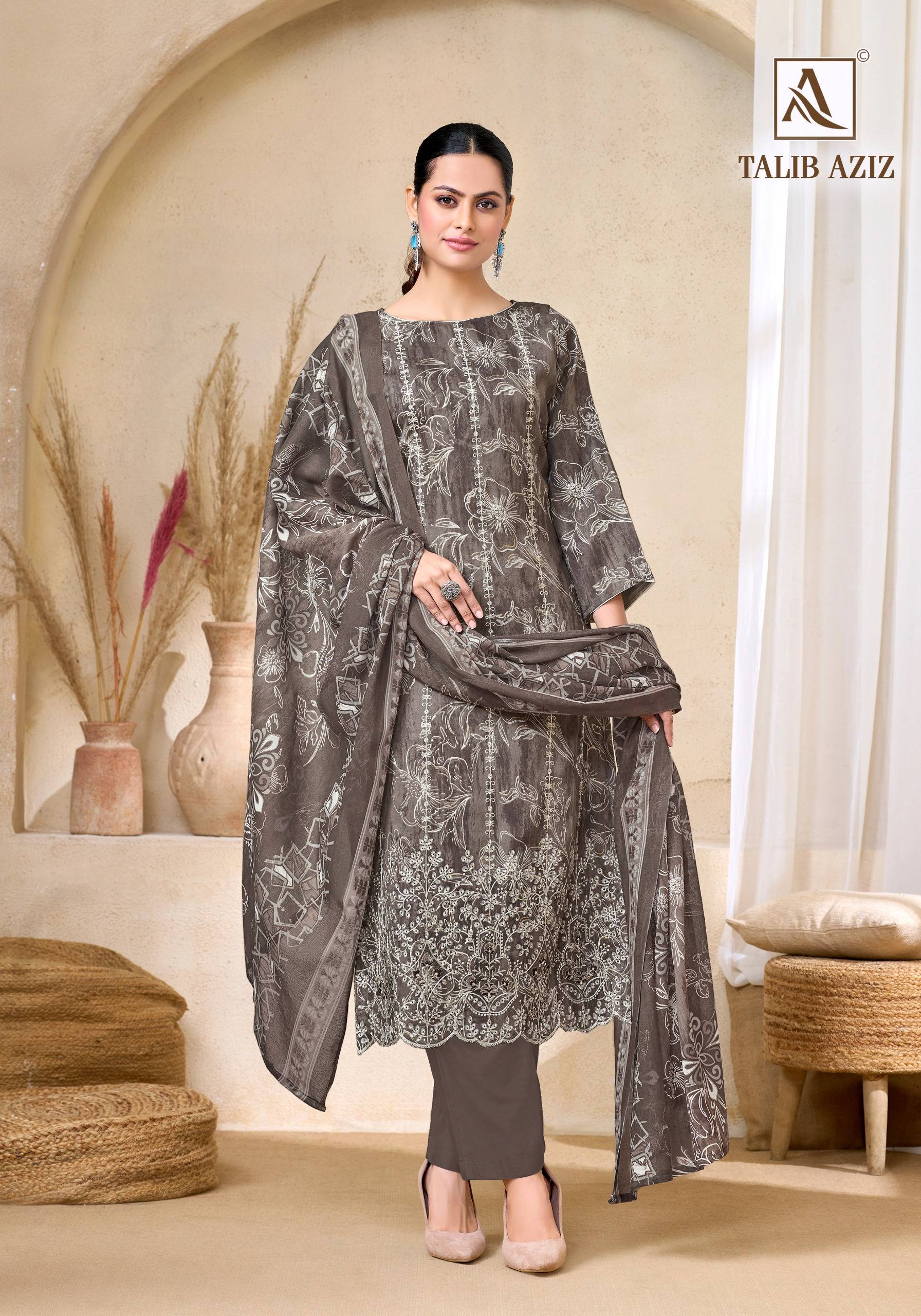TALIB AZIZ By Alok Suit Beautiful Festive Suits Stylish Colorful Fancy Casual Wear Pure Zam Cotton Dresses At Wholesale Price